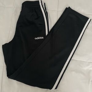 Adidas Kids Black Joggers with White Stripes